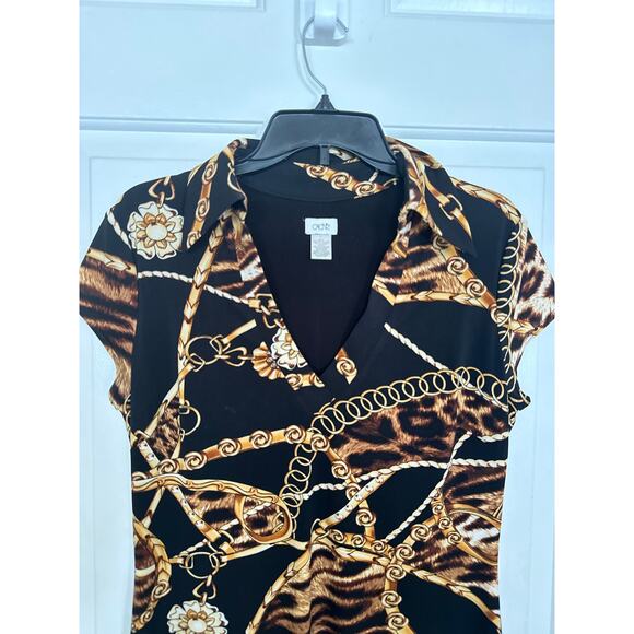 Cache Dress Black Gold Chain Print Size Large Animal Print Loud Luxury Bodycon - Picture 3 of 5